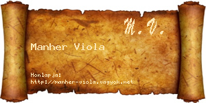 Manher Viola névjegykártya